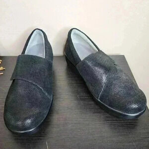 Alegria Women Shoe Lauryn Black Size 8-8.5W EUR 38W Leather Slip On EUC